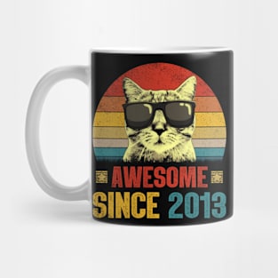 Awesome Since 2013 11th Birthday Gifts Cat Lover Mug